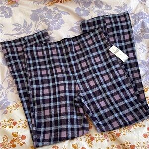 Maeve Anthropologie Plaid Mini Flare Pants